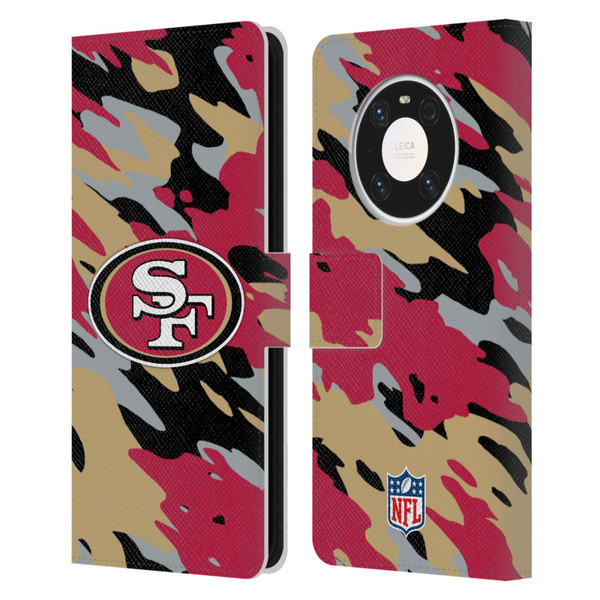NFL San Francisco 49Ers Logo Camou Leather Book Wallet Case Cover For Huawei Mate 40 Pro 5G