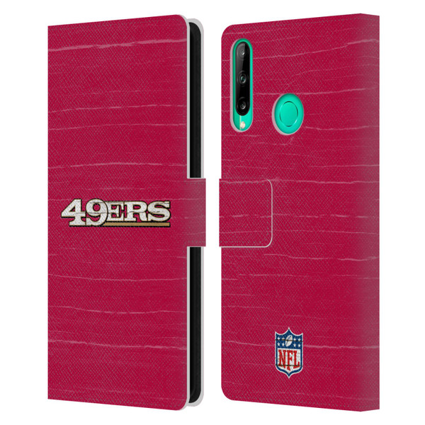 NFL San Francisco 49Ers Logo Distressed Look Leather Book Wallet Case Cover For Huawei P40 lite E