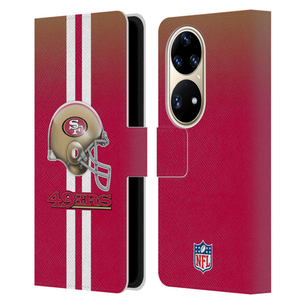 NFL San Francisco 49Ers Logo Helmet Leather Book Wallet Case Cover For Huawei P50 Pro