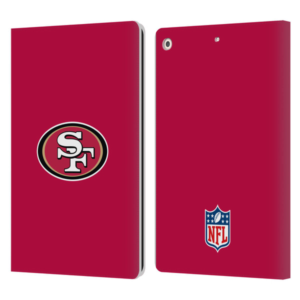 NFL San Francisco 49Ers Logo Plain Leather Book Wallet Case Cover For Apple iPad 10.2 2019/2020/2021