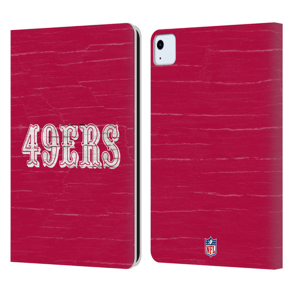 NFL San Francisco 49Ers Logo Distressed Look Leather Book Wallet Case Cover For Apple iPad Air 11 2020/2022/2024/2025