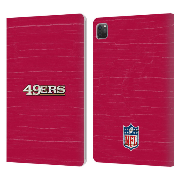 NFL San Francisco 49Ers Logo Distressed Look Leather Book Wallet Case Cover For Apple iPad Pro 11 2020 / 2021 / 2022