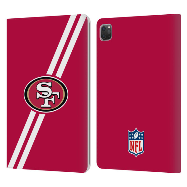 NFL San Francisco 49Ers Logo Stripes Leather Book Wallet Case Cover For Apple iPad Pro 11 2020 / 2021 / 2022