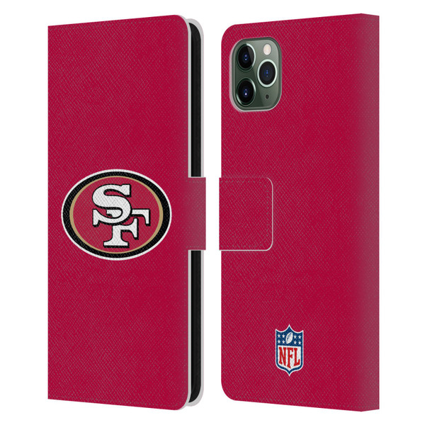 NFL San Francisco 49Ers Logo Plain Leather Book Wallet Case Cover For Apple iPhone 11 Pro Max