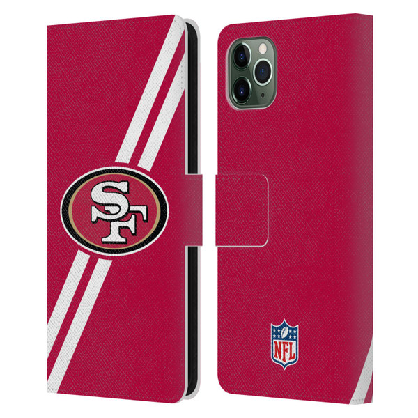 NFL San Francisco 49Ers Logo Stripes Leather Book Wallet Case Cover For Apple iPhone 11 Pro Max