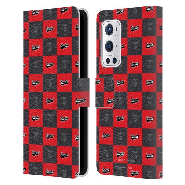 S.L. Benfica 2021/22 Crest Logo Pattern Leather Book Wallet Case Cover For OnePlus 9 Pro