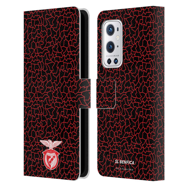 S.L. Benfica 2021/22 Crest Mosaic Pattern Leather Book Wallet Case Cover For OnePlus 9 Pro
