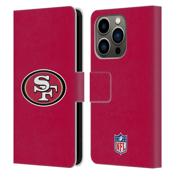 NFL San Francisco 49Ers Logo Plain Leather Book Wallet Case Cover For Apple iPhone 14 Pro