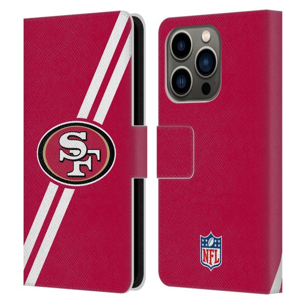 NFL San Francisco 49Ers Logo Stripes Leather Book Wallet Case Cover For Apple iPhone 14 Pro