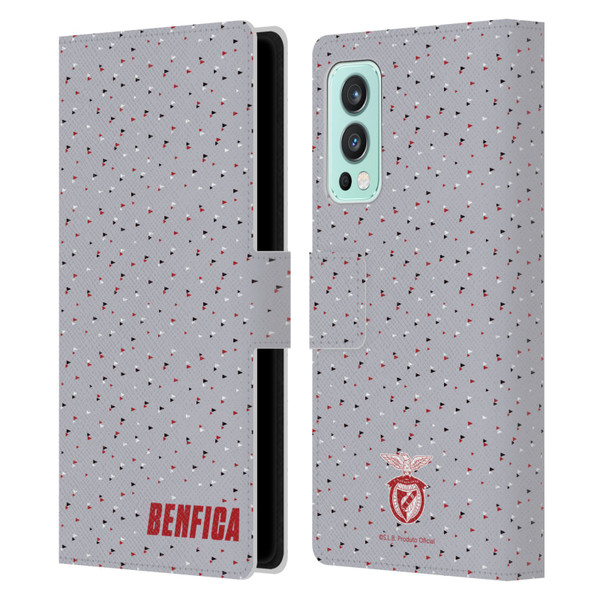 S.L. Benfica 2021/22 Crest Triangles Leather Book Wallet Case Cover For OnePlus Nord 2 5G