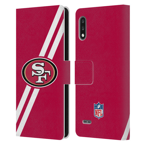 NFL San Francisco 49Ers Logo Stripes Leather Book Wallet Case Cover For LG K22