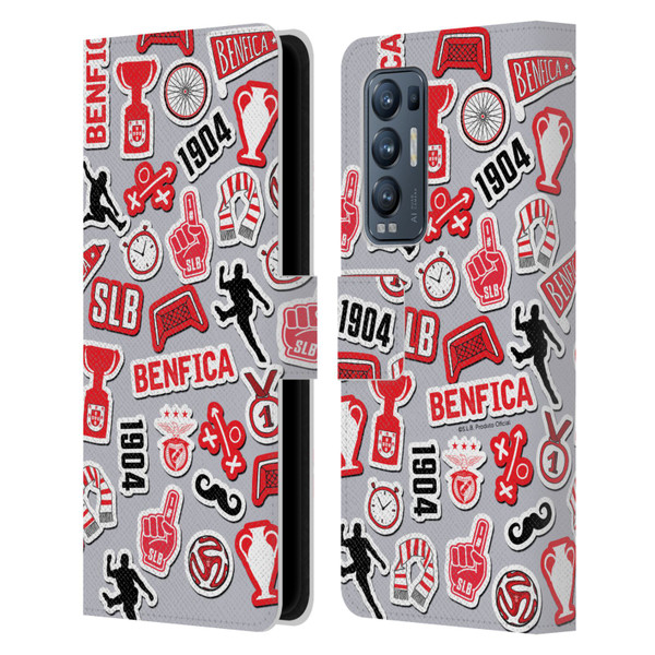 S.L. Benfica 2021/22 Crest Stickers Leather Book Wallet Case Cover For OPPO Find X3 Neo / Reno5 Pro+ 5G