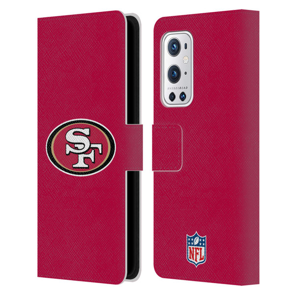 NFL San Francisco 49Ers Logo Plain Leather Book Wallet Case Cover For OnePlus 9 Pro