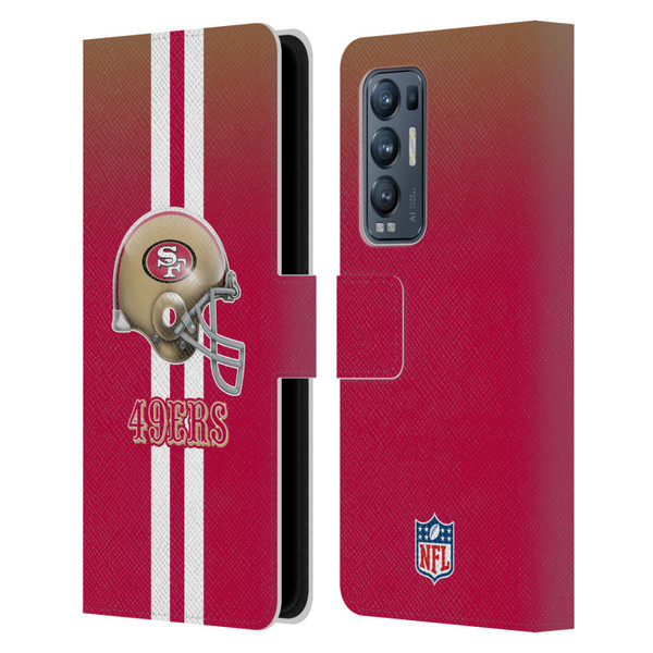 NFL San Francisco 49Ers Logo Helmet Leather Book Wallet Case Cover For OPPO Find X3 Neo / Reno5 Pro+ 5G