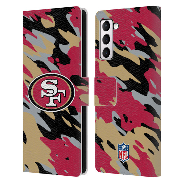 NFL San Francisco 49Ers Logo Camou Leather Book Wallet Case Cover For Samsung Galaxy S21+ 5G