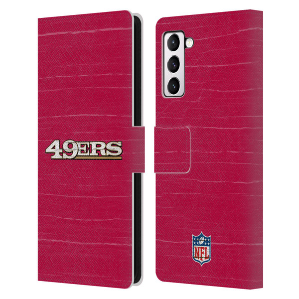 NFL San Francisco 49Ers Logo Distressed Look Leather Book Wallet Case Cover For Samsung Galaxy S21+ 5G
