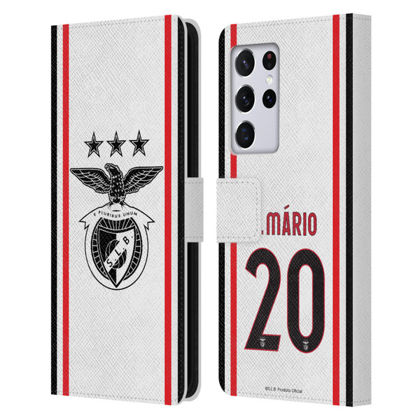 S.L. Benfica 2021/22 Players Away Kit João Mário Leather Book Wallet Case Cover For Samsung Galaxy S21 Ultra 5G