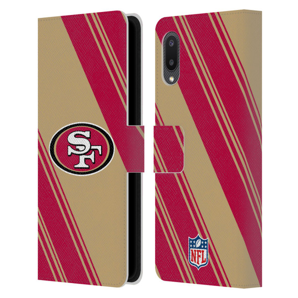 NFL San Francisco 49ers Artwork Stripes Leather Book Wallet Case Cover For Samsung Galaxy A02/M02 (2021)