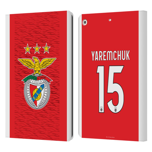 S.L. Benfica 2021/22 Players Home Kit Roman Yaremchuk Leather Book Wallet Case Cover For Apple iPad 10.2 2019/2020/2021