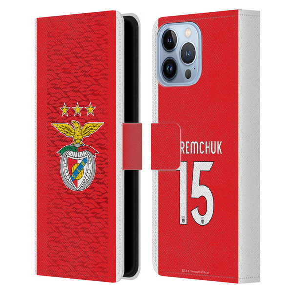 S.L. Benfica 2021/22 Players Home Kit Roman Yaremchuk Leather Book Wallet Case Cover For Apple iPhone 13 Pro Max