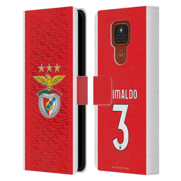 S.L. Benfica 2021/22 Players Home Kit Álex Grimaldo Leather Book Wallet Case Cover For Motorola Moto E7 Plus