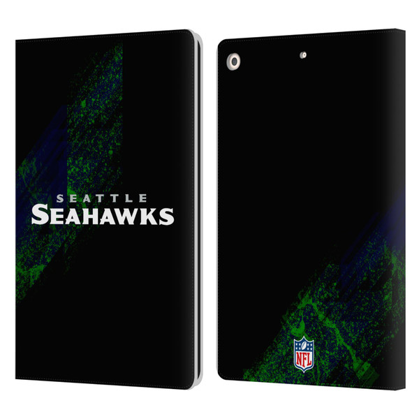 NFL Seattle Seahawks Logo Blur Leather Book Wallet Case Cover For Apple iPad 10.2 2019/2020/2021