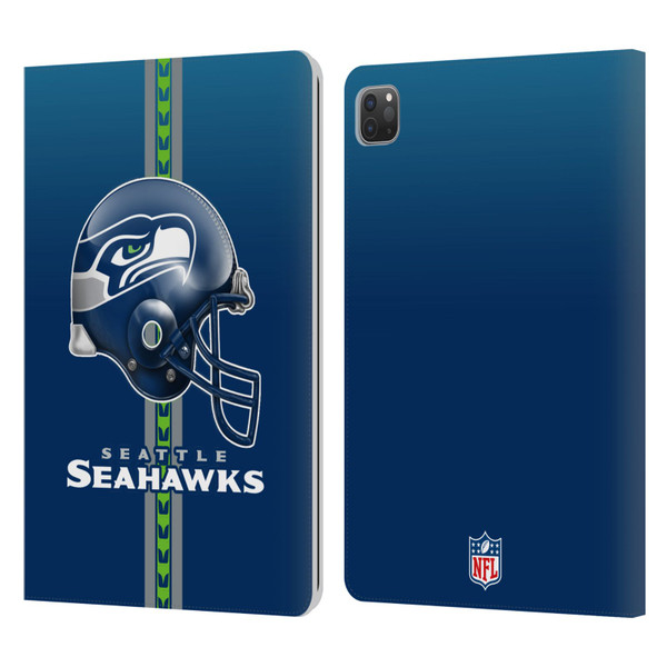 NFL Seattle Seahawks Logo Helmet Leather Book Wallet Case Cover For Apple iPad Pro 11 2020 / 2021 / 2022