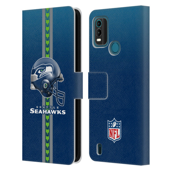 NFL Seattle Seahawks Logo Helmet Leather Book Wallet Case Cover For Nokia G11 Plus