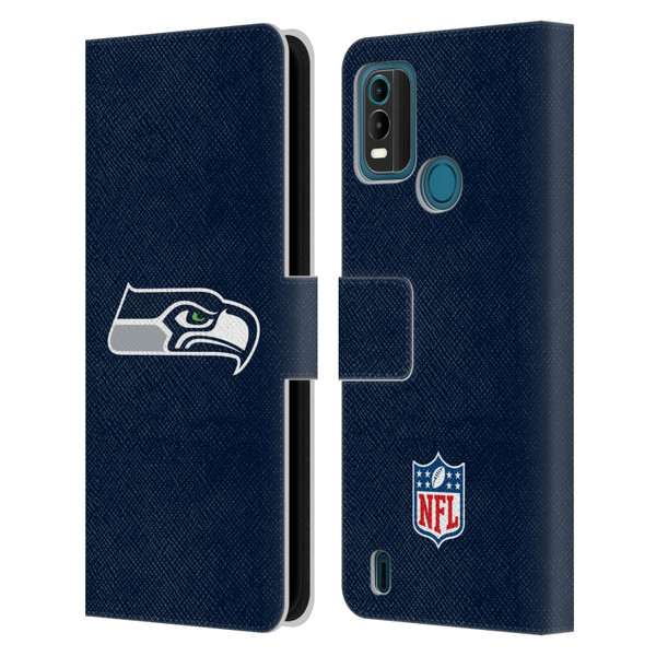 NFL Seattle Seahawks Logo Plain Leather Book Wallet Case Cover For Nokia G11 Plus