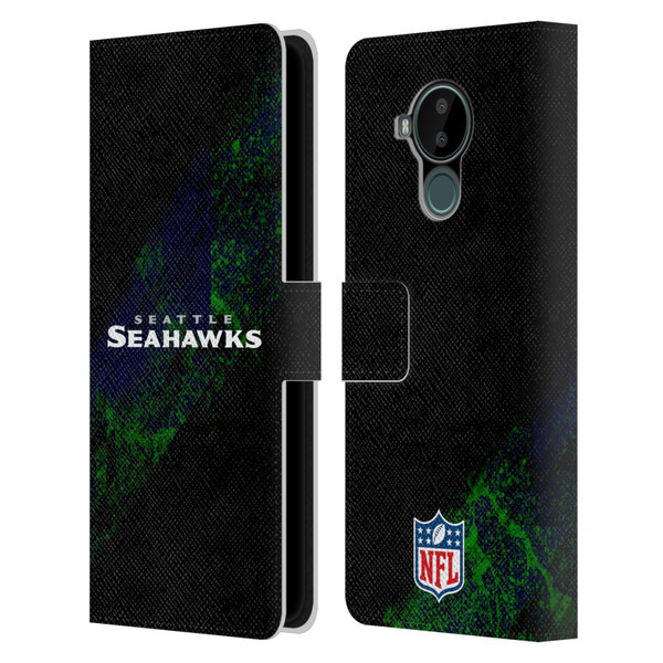 NFL Seattle Seahawks Logo Blur Leather Book Wallet Case Cover For Nokia C30