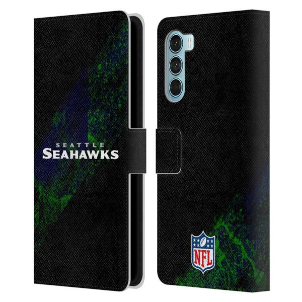 NFL Seattle Seahawks Logo Blur Leather Book Wallet Case Cover For Motorola Edge S30 / Moto G200 5G