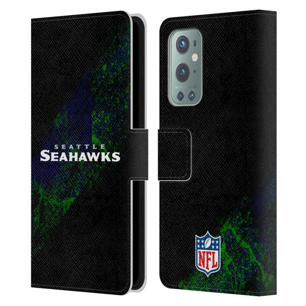 NFL Seattle Seahawks Logo Blur Leather Book Wallet Case Cover For OnePlus 9