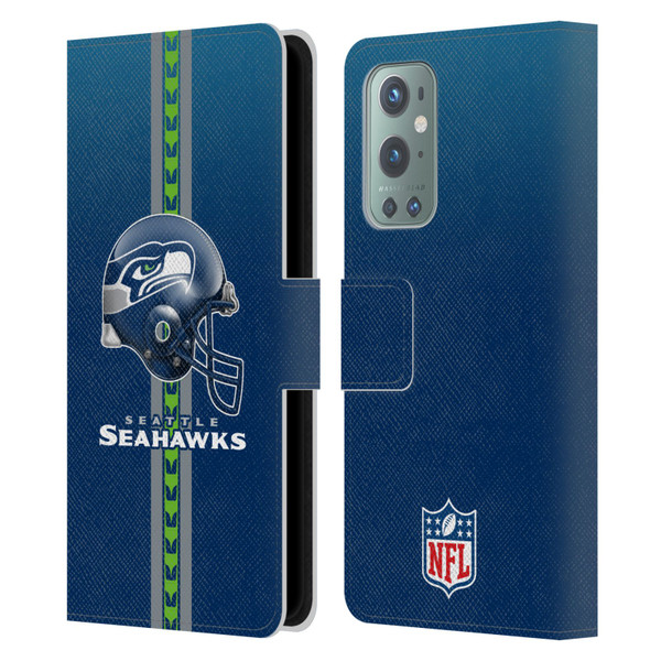 NFL Seattle Seahawks Logo Helmet Leather Book Wallet Case Cover For OnePlus 9