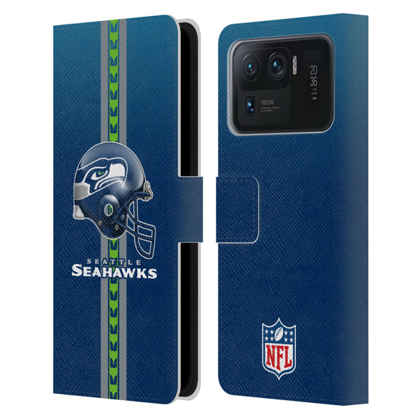 NFL Seattle Seahawks Logo Helmet Leather Book Wallet Case Cover For Xiaomi Mi 11 Ultra