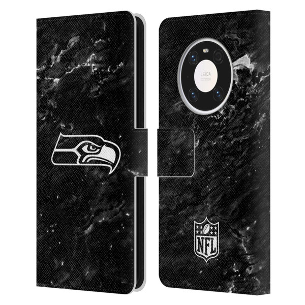 NFL Seattle Seahawks Artwork Marble Leather Book Wallet Case Cover For Huawei Mate 40 Pro 5G