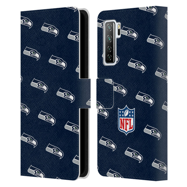 NFL Seattle Seahawks Artwork Patterns Leather Book Wallet Case Cover For Huawei Nova 7 SE/P40 Lite 5G