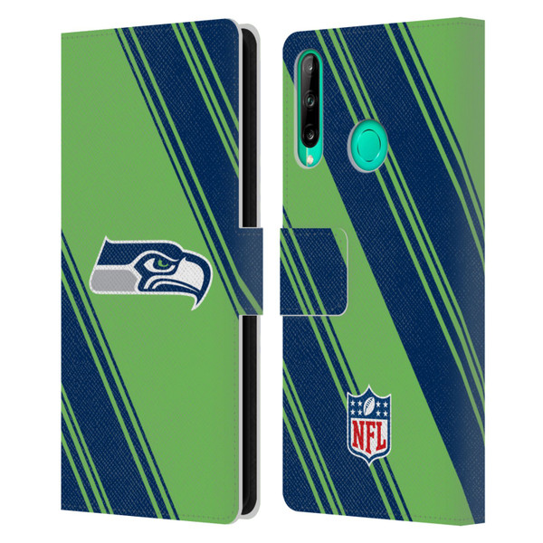 NFL Seattle Seahawks Artwork Stripes Leather Book Wallet Case Cover For Huawei P40 lite E