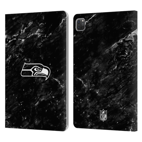 NFL Seattle Seahawks Artwork Marble Leather Book Wallet Case Cover For Apple iPad Pro 11 2020 / 2021 / 2022