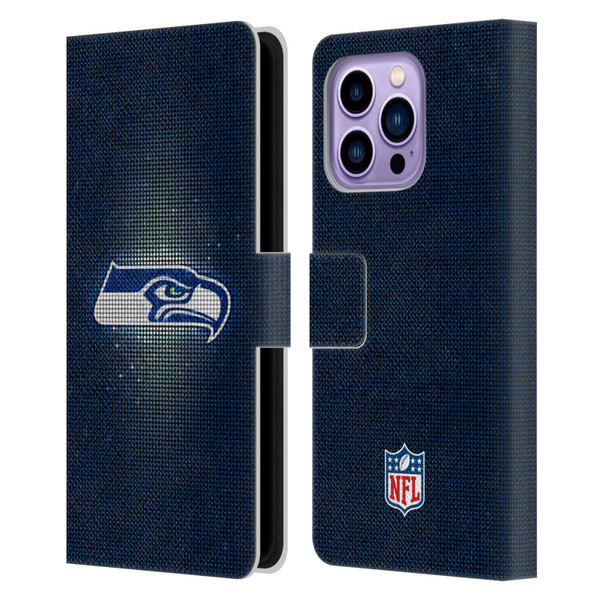 NFL Seattle Seahawks Artwork LED Leather Book Wallet Case Cover For Apple iPhone 14 Pro Max