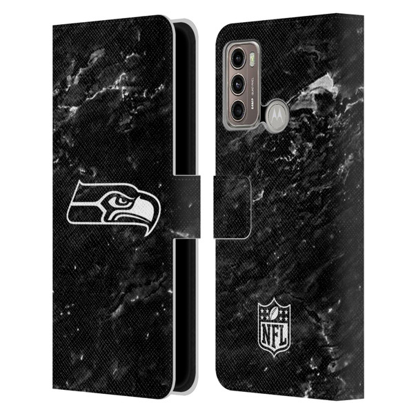 NFL Seattle Seahawks Artwork Marble Leather Book Wallet Case Cover For Motorola Moto G60 / Moto G40 Fusion