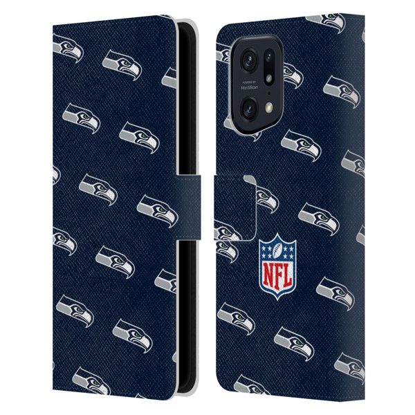 NFL Seattle Seahawks Artwork Patterns Leather Book Wallet Case Cover For OPPO Find X5 Pro