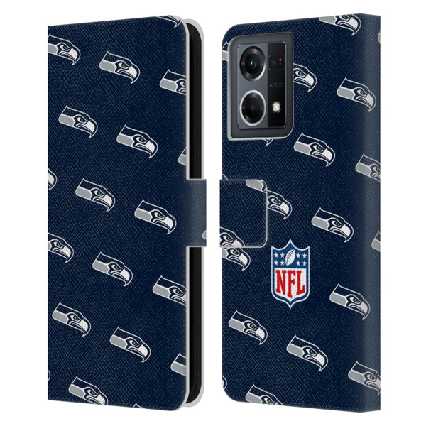 NFL Seattle Seahawks Artwork Patterns Leather Book Wallet Case Cover For OPPO Reno8 4G
