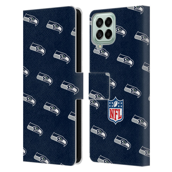 NFL Seattle Seahawks Artwork Patterns Leather Book Wallet Case Cover For Samsung Galaxy M33 (2022)