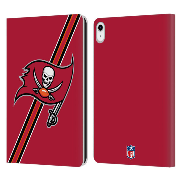 NFL Tampa Bay Buccaneers Logo Stripes Leather Book Wallet Case Cover For Apple iPad 10.9 (2022)