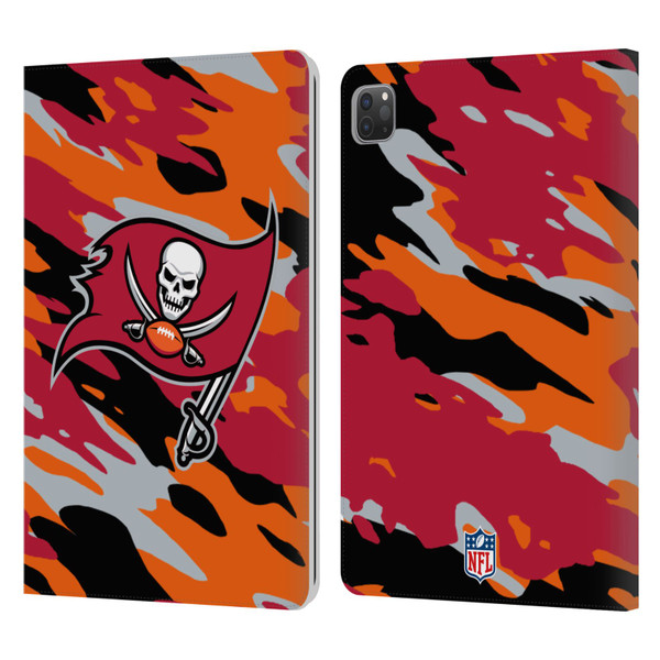 NFL Tampa Bay Buccaneers Logo Camou Leather Book Wallet Case Cover For Apple iPad Pro 11 2020 / 2021 / 2022