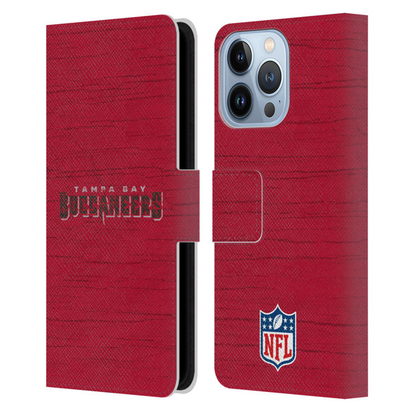 NFL Tampa Bay Buccaneers Logo Distressed Look Leather Book Wallet Case Cover For Apple iPhone 13 Pro