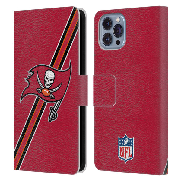 NFL Tampa Bay Buccaneers Logo Stripes Leather Book Wallet Case Cover For Apple iPhone 14