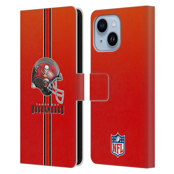 NFL Tampa Bay Buccaneers Logo Helmet Leather Book Wallet Case Cover For Apple iPhone 14 Plus