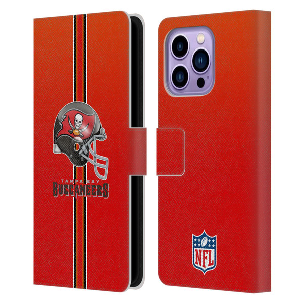 NFL Tampa Bay Buccaneers Logo Helmet Leather Book Wallet Case Cover For Apple iPhone 14 Pro Max