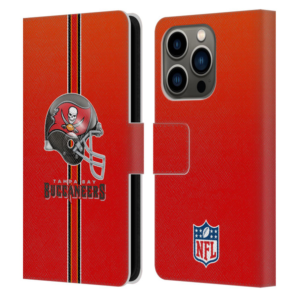 NFL Tampa Bay Buccaneers Logo Helmet Leather Book Wallet Case Cover For Apple iPhone 14 Pro